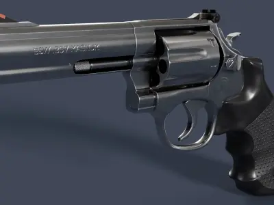 Detective Props Kit - Magnum Gun-Bullet-Police Badge-Handcuffs 3D model