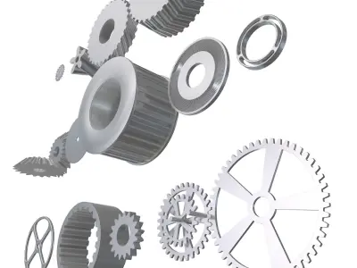 Cogwheel Objects Clutches Gears 3D model