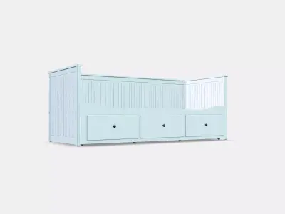 HEMNES Daybed frame with 3 drawers Free low-poly 3D model