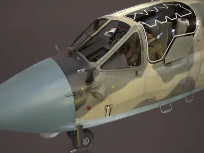 Kamov Ka-52 Alligator Camo Basic Animation Low-poly 3D model