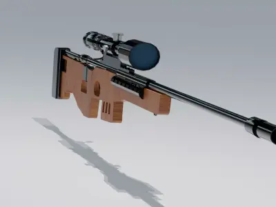 AAA Game Ready AWP Sniper Rifle Low Poly Optimized Low-poly 3D model