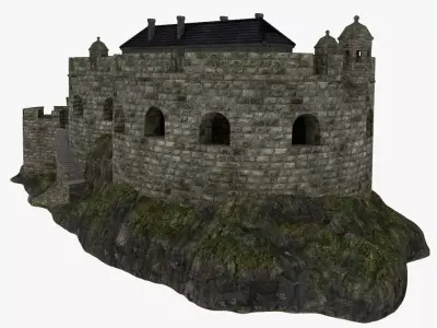 Coastal defense fort 3D model