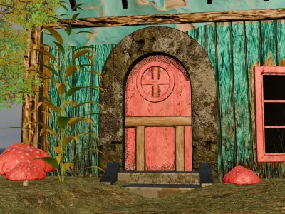 3d forest caslt Low-poly 3D model