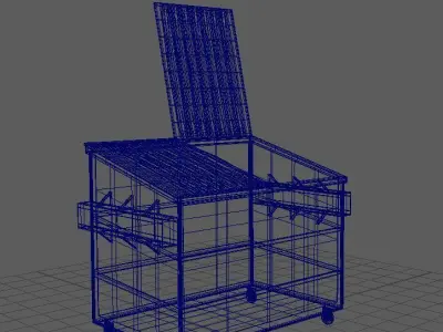 Dumpster cart with top 3D model