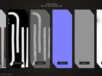 Post Apocalyptic melee weapon Low-poly 3D model