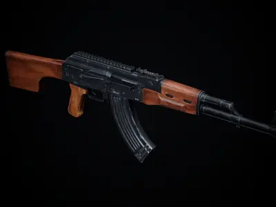 AK-47 Variants PBR Low-poly 3D model