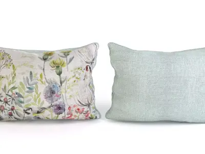 Voyage Cushion - Morning Chorus -Piped Pillow 3D model