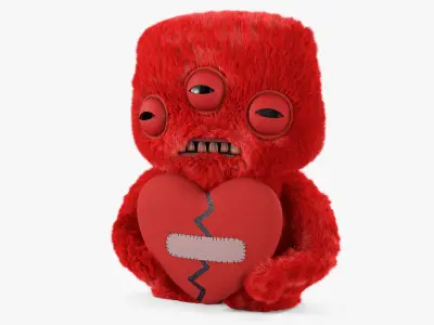 Fuggler Alien Love Fugg Plush Red Fur for Cinema 4D 3D model