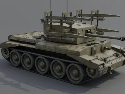 Cromwell V RP-3 Cruiser tank Low-poly 3D model