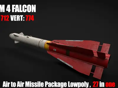 air to air missile package Low-poly 3D model
