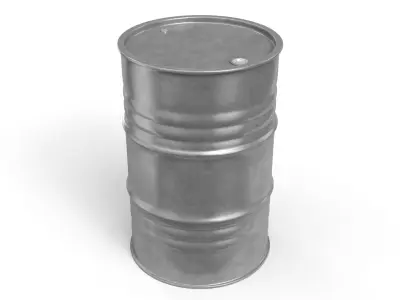 Metal Barrel Clean Grey 3D model