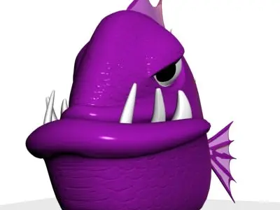 Angry piranha Low-poly 3D model