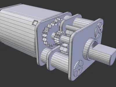 Electric motor with reducer 3D model