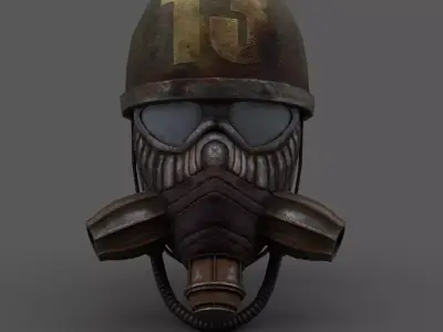 Scifi military helmet  Low-poly 3D model