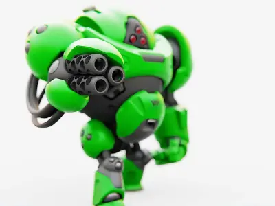 MILITARY BOT F-500 RIGGED 3D model