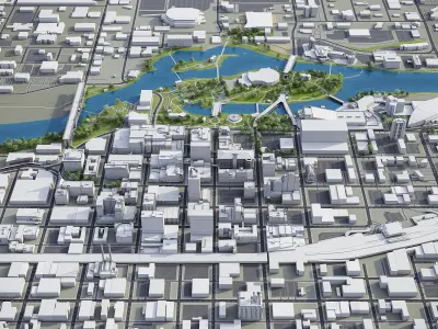 Spokane Low-poly 3D model