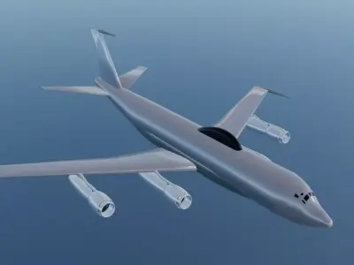 EC-135C Style Military Jet - Custom 1950s Transport Low-poly 3D model