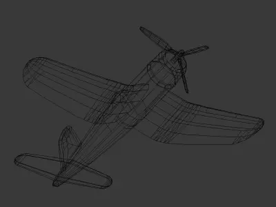 F4U CORSAIR Low Poly Low-poly 3D model