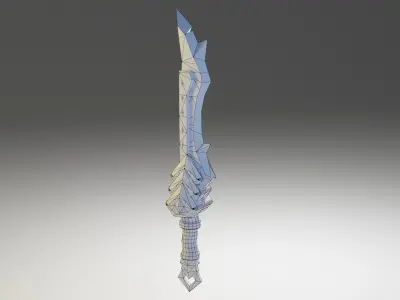 Fantasy Cartoon Sword Low-poly 3D model