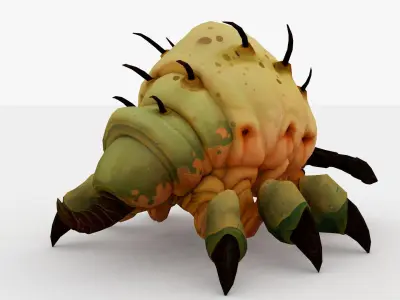Grub Rigged and Animated Low-poly 3D model