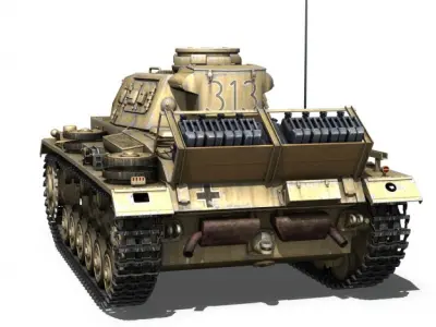 PzKpfw III - Ausf G - DAK - 313 3D model