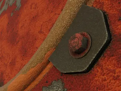 Spindle Gate Valve - Rusty Version - Package Low-poly 3D model