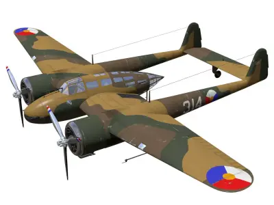 fokker G-I 3D model