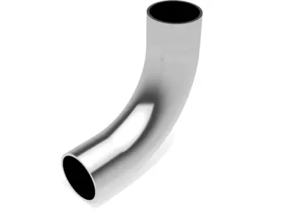 Hygienic Bends 90 Degrees - DIN11852 Welding Ends Free 3D model