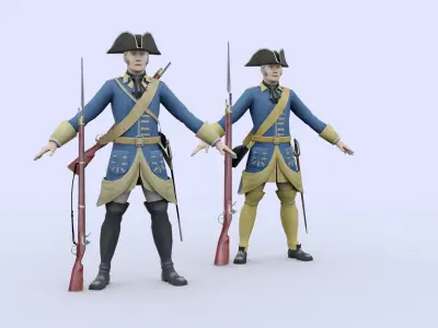 Swedish dragoon 1709 Low-poly 3D model