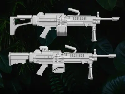 M249 accessory 3D printable files for Action Figures 3D print model