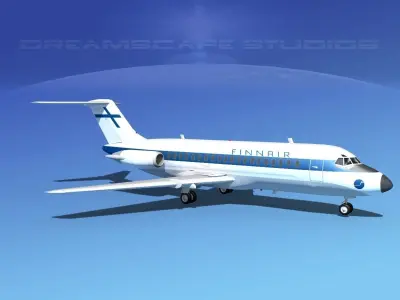 Douglas DC-9-15 Finnair 3D model