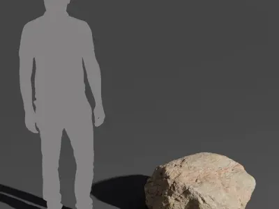  Rippled Round Large Rock Boulder Model, Pale Red 