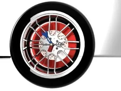 Wall Clock Wheel rim Free 3D model