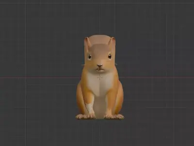 Squirrel Low-poly 3D model