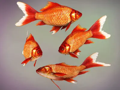 Fish Cyprinus Carpio Low-poly 3D model