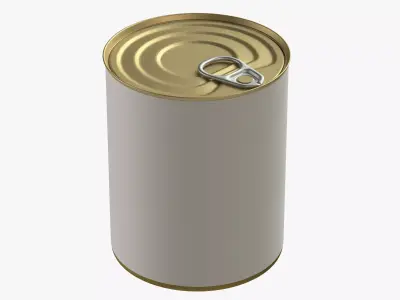 canned food round tin metal aluminium can 09 3D model