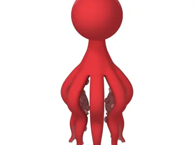 Octopus Cartoon 02 3D model