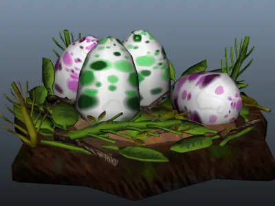 Dinosaur Nest Eggs Free low-poly 3D model