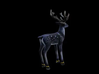 Grey deer  Deer low poly Low-poly 3D model