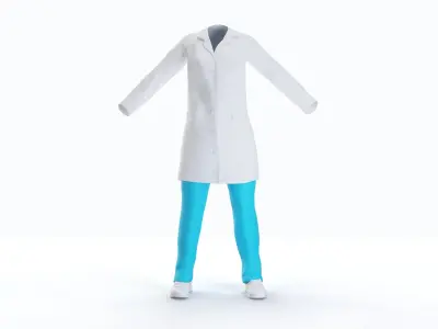 Doctor Clothing for Female 3D model