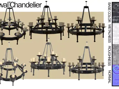 Medieval Chandelier Free 3D model