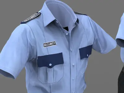 security gard outfit Low-poly 3D model