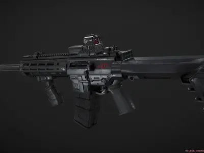 Gilboa Snake Double Barrel AR-15 Low-poly 3D model