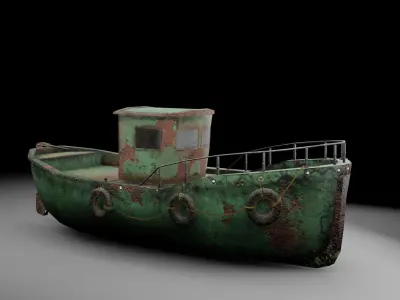 Boat Fishing Low-poly 3D model