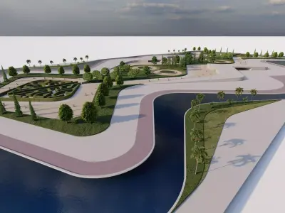 public park-Private Park Landscape 3D model