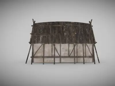 Viking Longhouse Low-poly 3D model