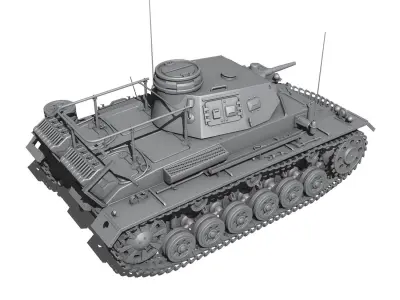 PzBefWg III - Ausf E - Command Tank 3D model