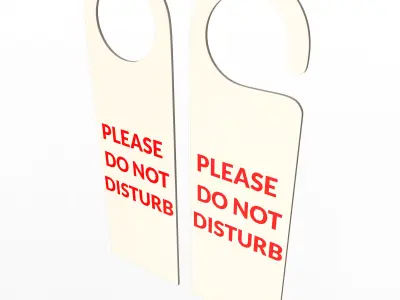 Door Hanger Tag Please Do Not Disturb Low-poly 3D model
