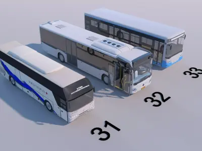 Modern Special and Engineering Vehicles 3D Model Collection Low-poly 3D model