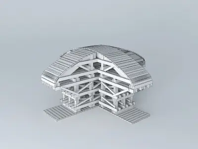 Reinforcement wooden structure Free 3D model